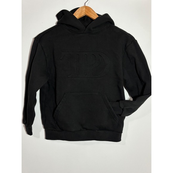 The Tortured Poets Department Taylor Swift Embossed Logo Black Hoodie Youth M - Picture 1 of 9